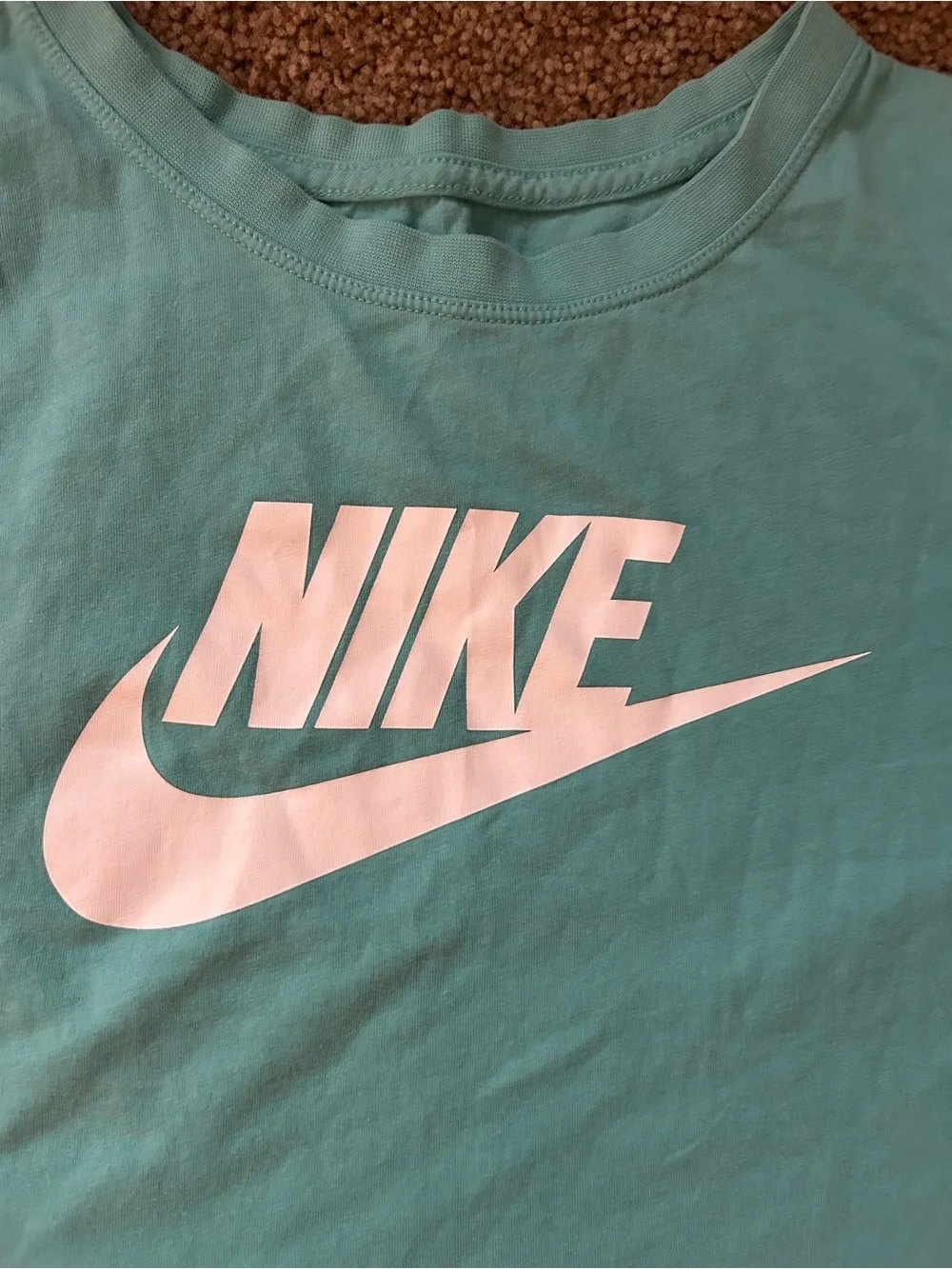 Nike Blue Logo Crop T-Shirt